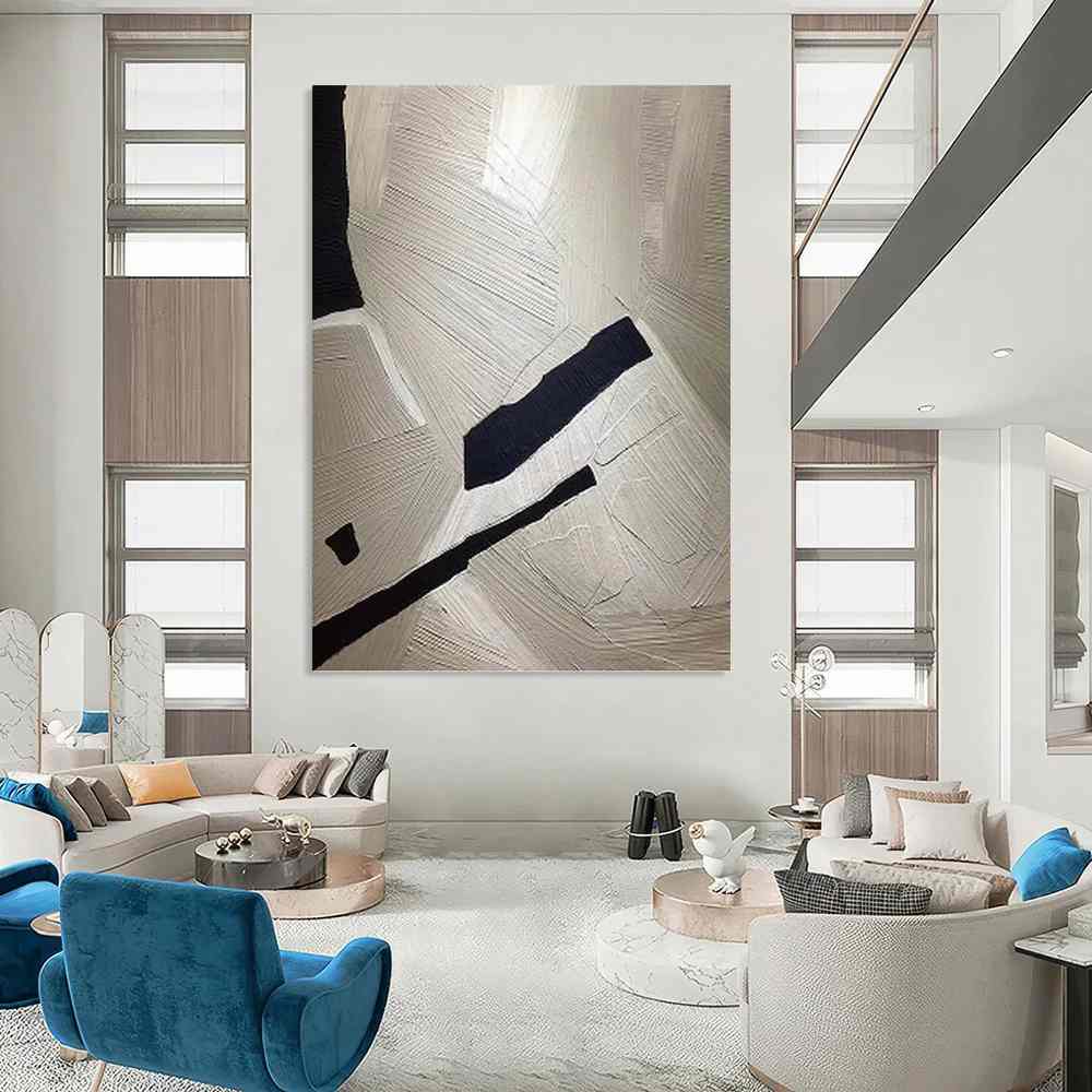 Black_White_Geometric_Textured_Abstract_Wall_Art_HCZ8Z wall art